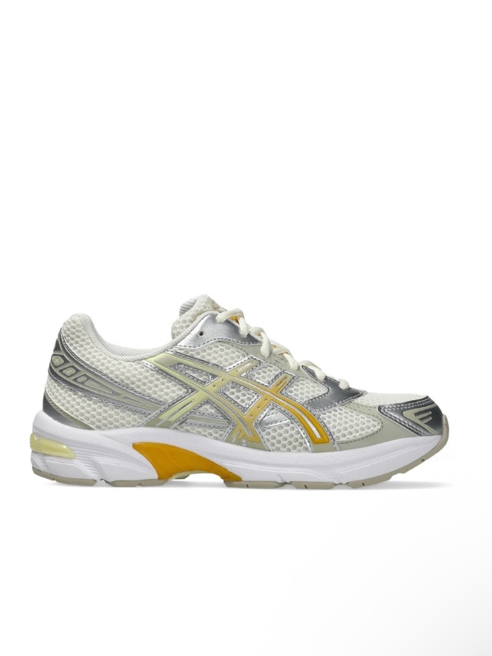 Asics Women's Mesh Running Sneaker in White and Yellow
